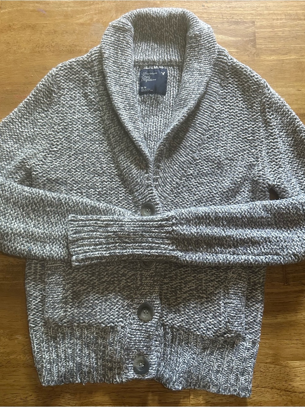 American Eagle Outfitters Shawl Collar Cardigan - Gray Heather